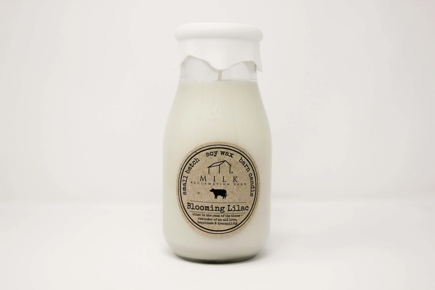 Milk Bottle Candle Blooming Lilac