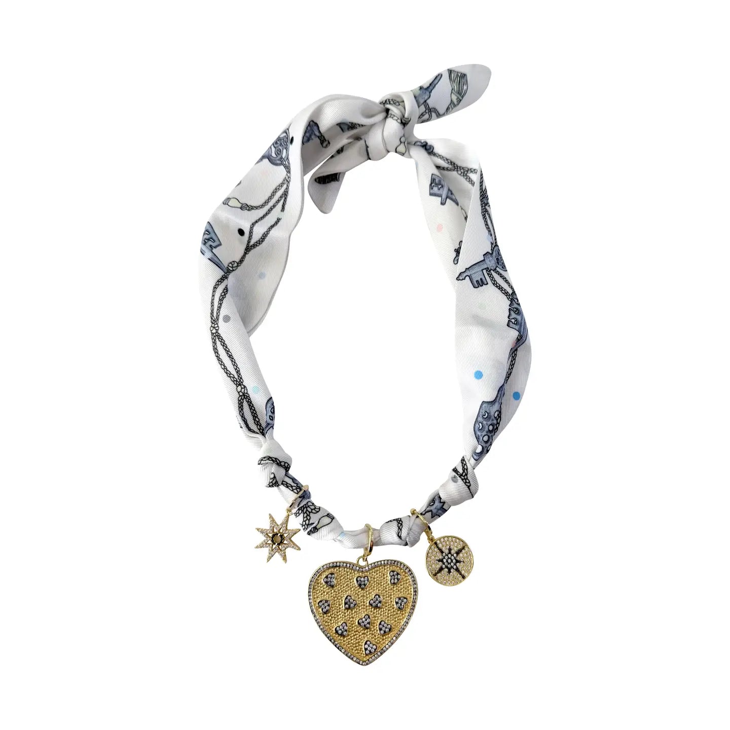 Gemelli Candice Multi Charm Scarf Necklace
