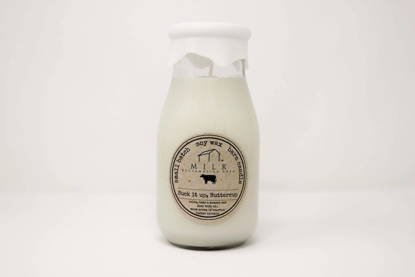 Milk Bottle Candle Suck It Up Buttercup