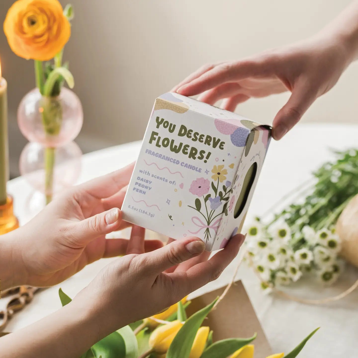 Celebration- You Deserve Flowers Candle
