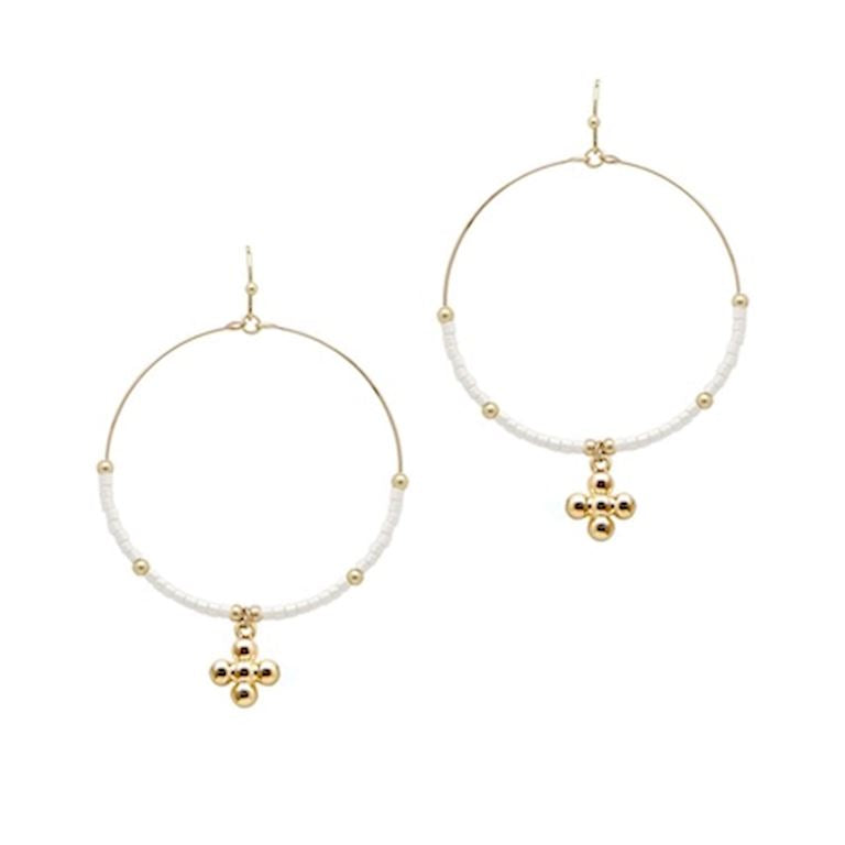 Plaza White Earrings