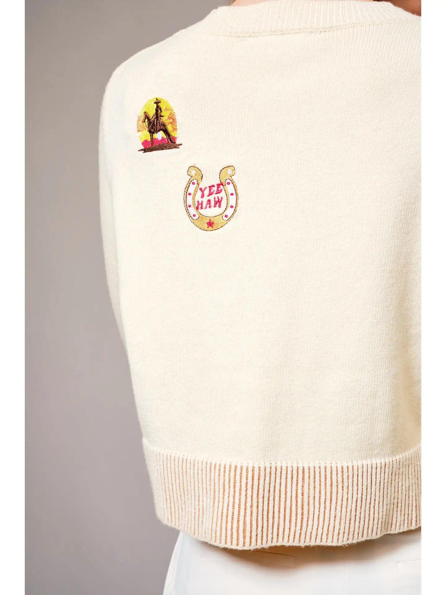 Horse Graphic Western Patch Sweater