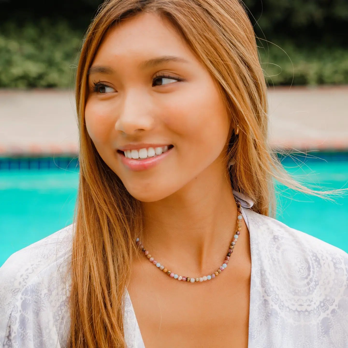 Peace + Happiness 4 mm Healing Necklace