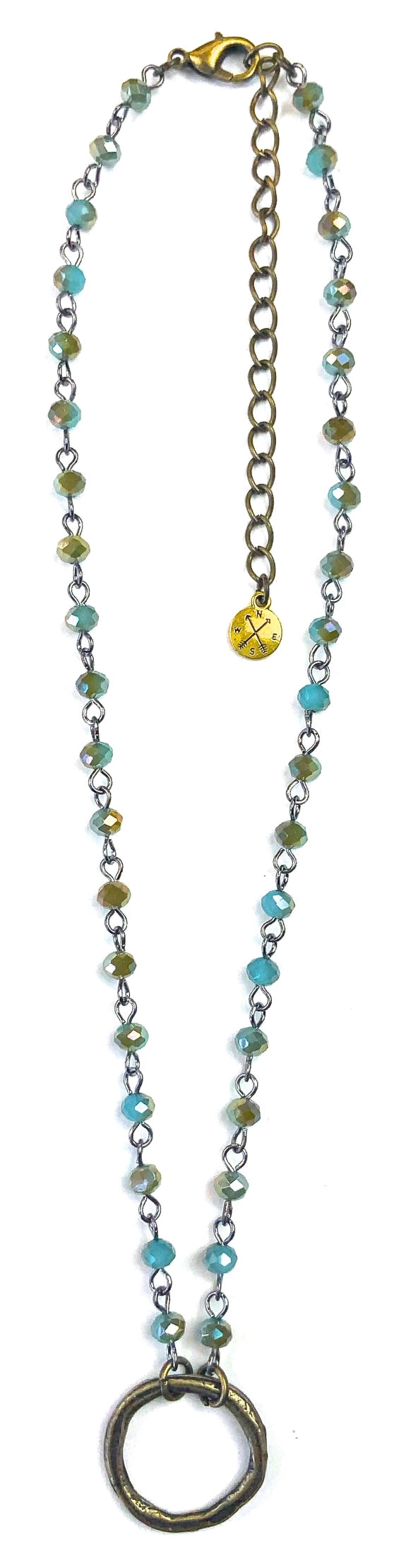 Rosaried & Ring Turquoise Pendant Necklace