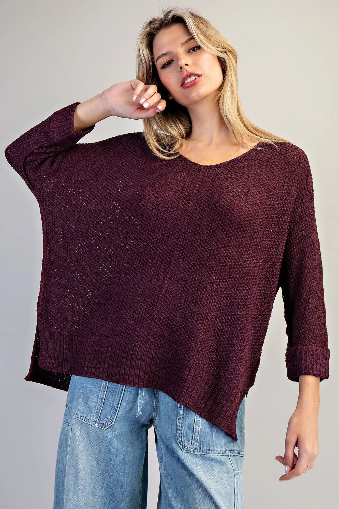 Bourdeaux V-Neck Knit Sweater
