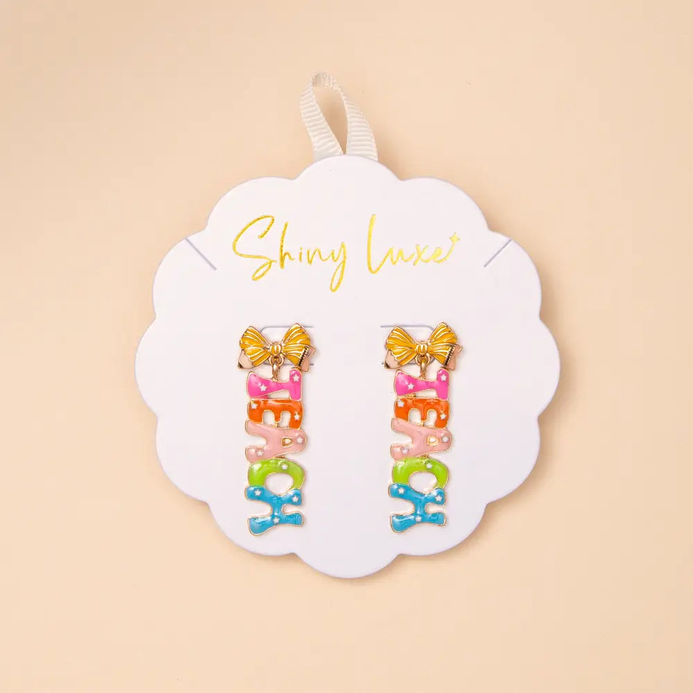 “Teach” Word Enamel Post Earrings