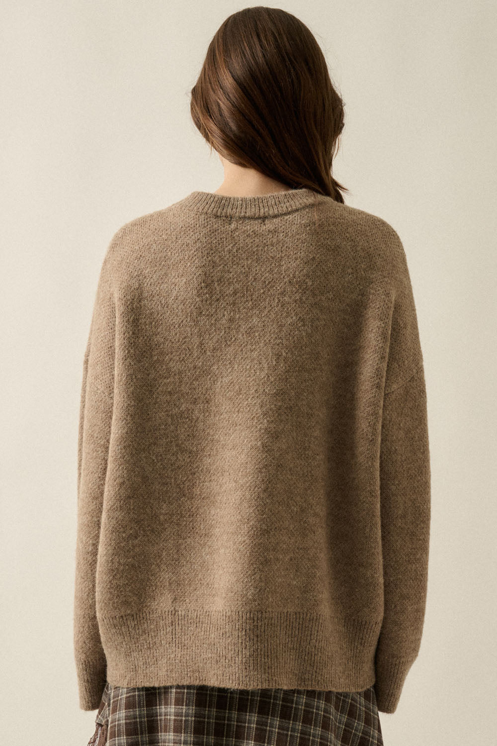 Horse Jacquard-Knit Loose-Fit Drop-Shoulder Sweater