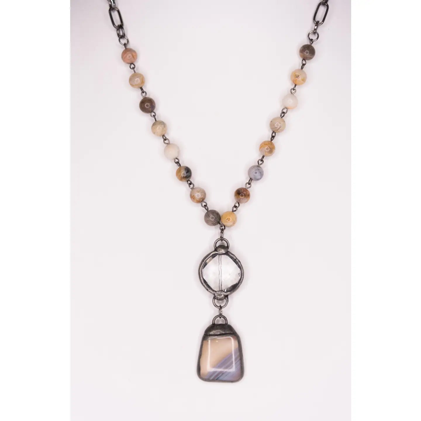 Sophie Necklace in Bamboo Agate