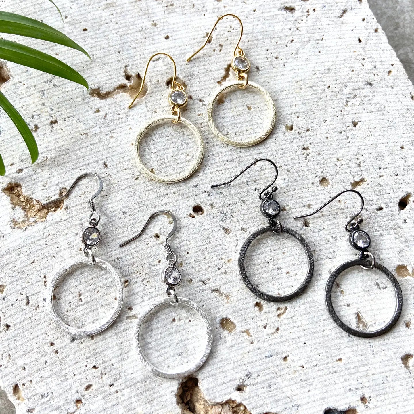Hoop Boutique Earrings Salon Crystal-Silver
