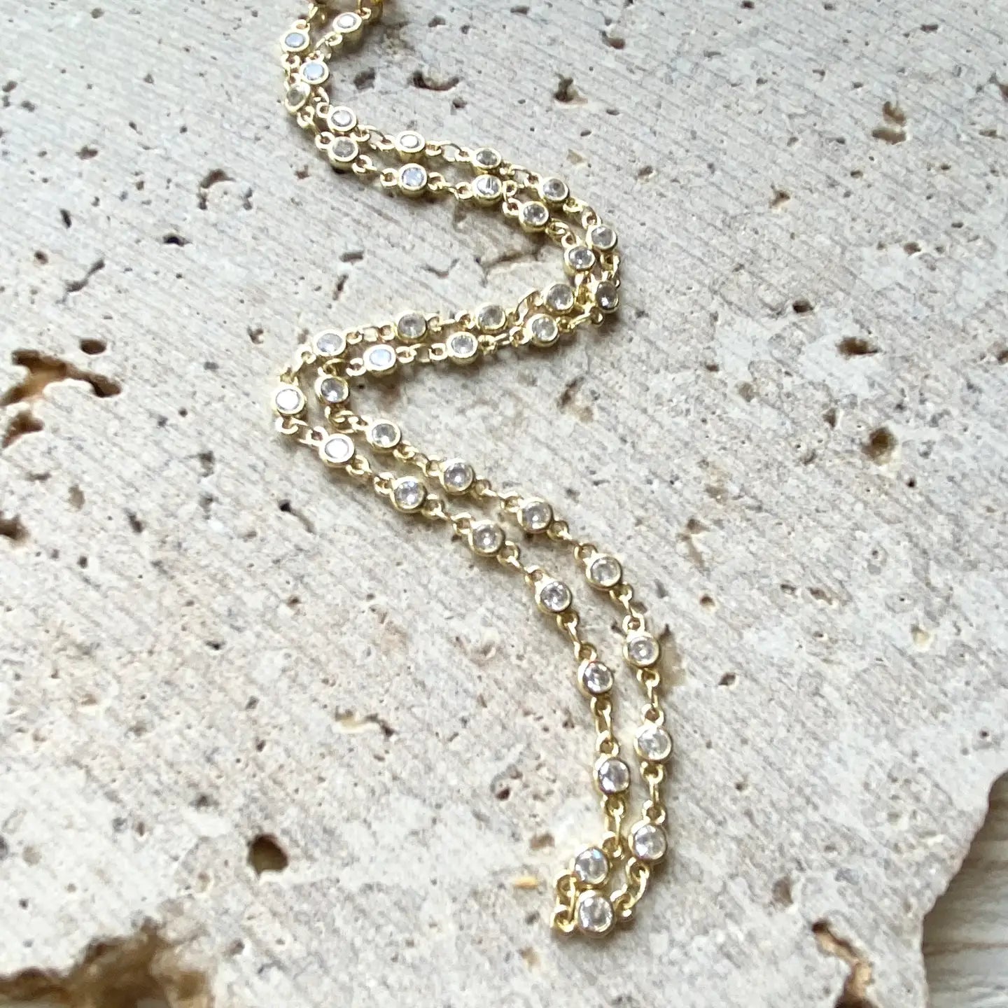 Gold Crystal Boutique Layering Necklace