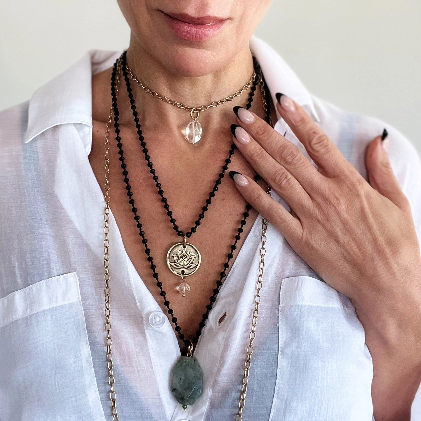 "Just Breathe" Layering Bundle Gold/ Multicolor Beads