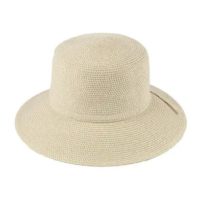 Soft Paper Braid Box Bucket Hat-Tweed