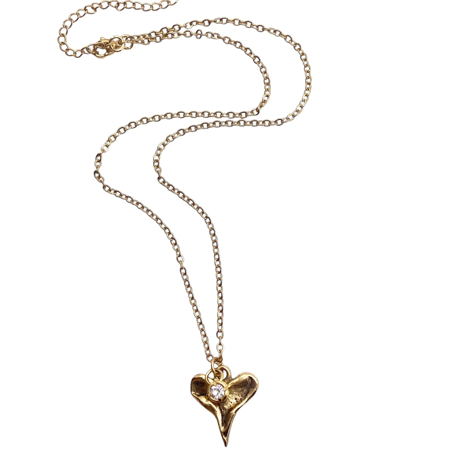 Hammered Heart Charm Necklace