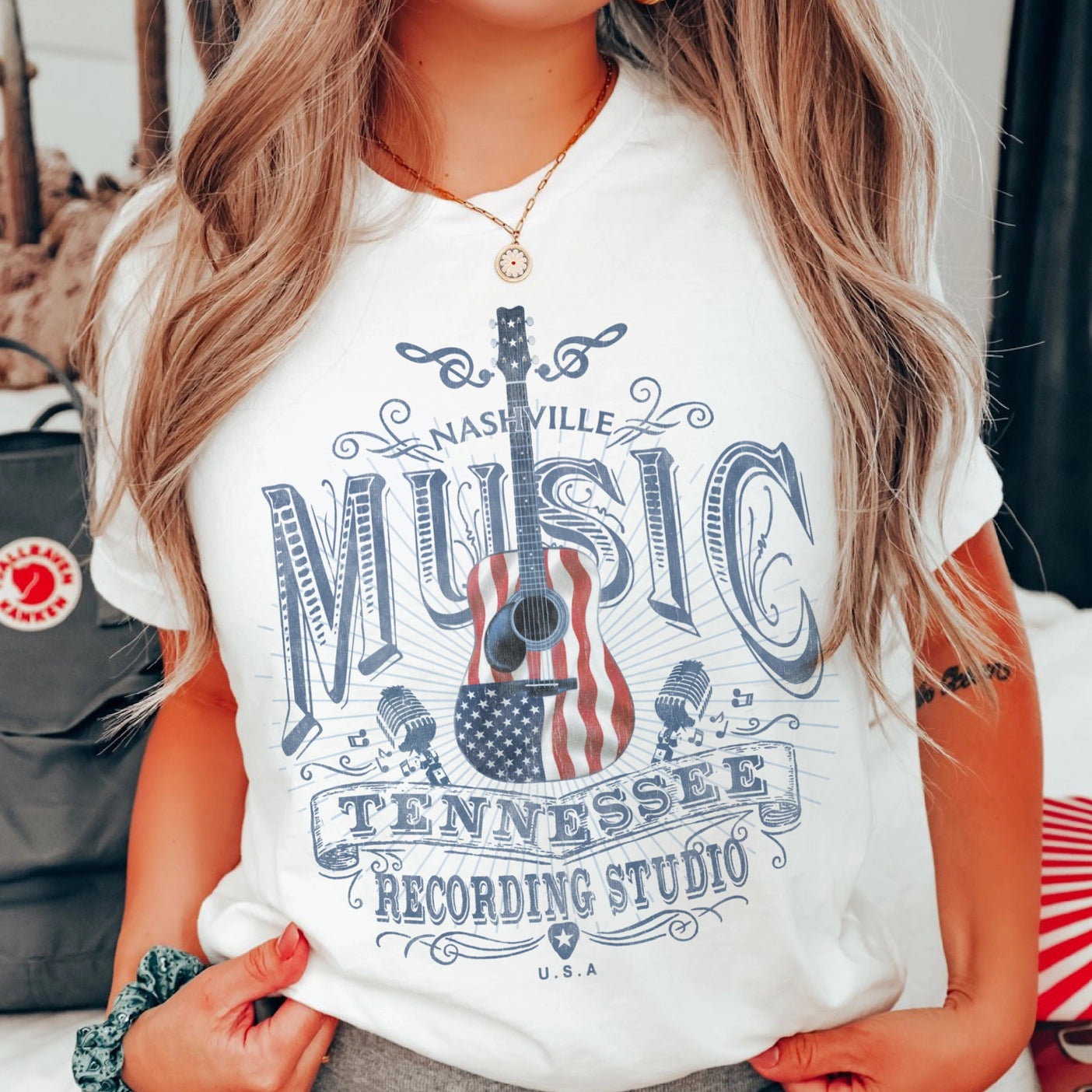 Nashville Music USA Country Western Graphic Tee