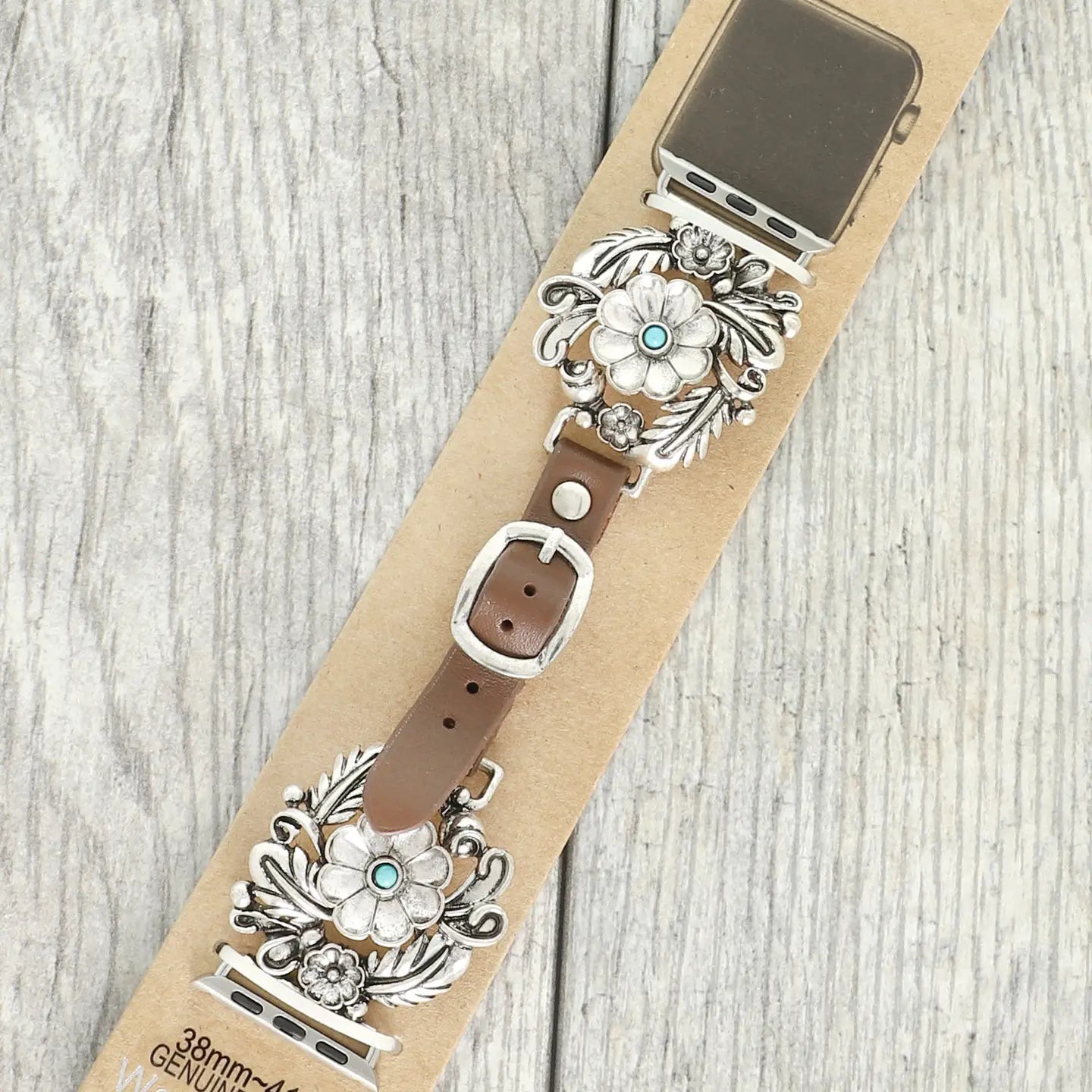 Western Floral Turquoise Concho Apple Watch Band