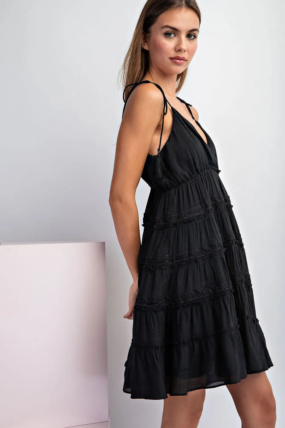 Havana Nights Mini Dress-Black