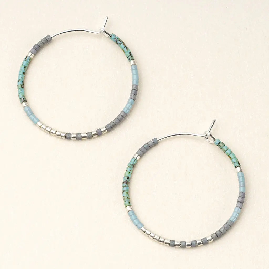 Chromacolor Miyuki Small Hoop - Turquoise Multi/Silver