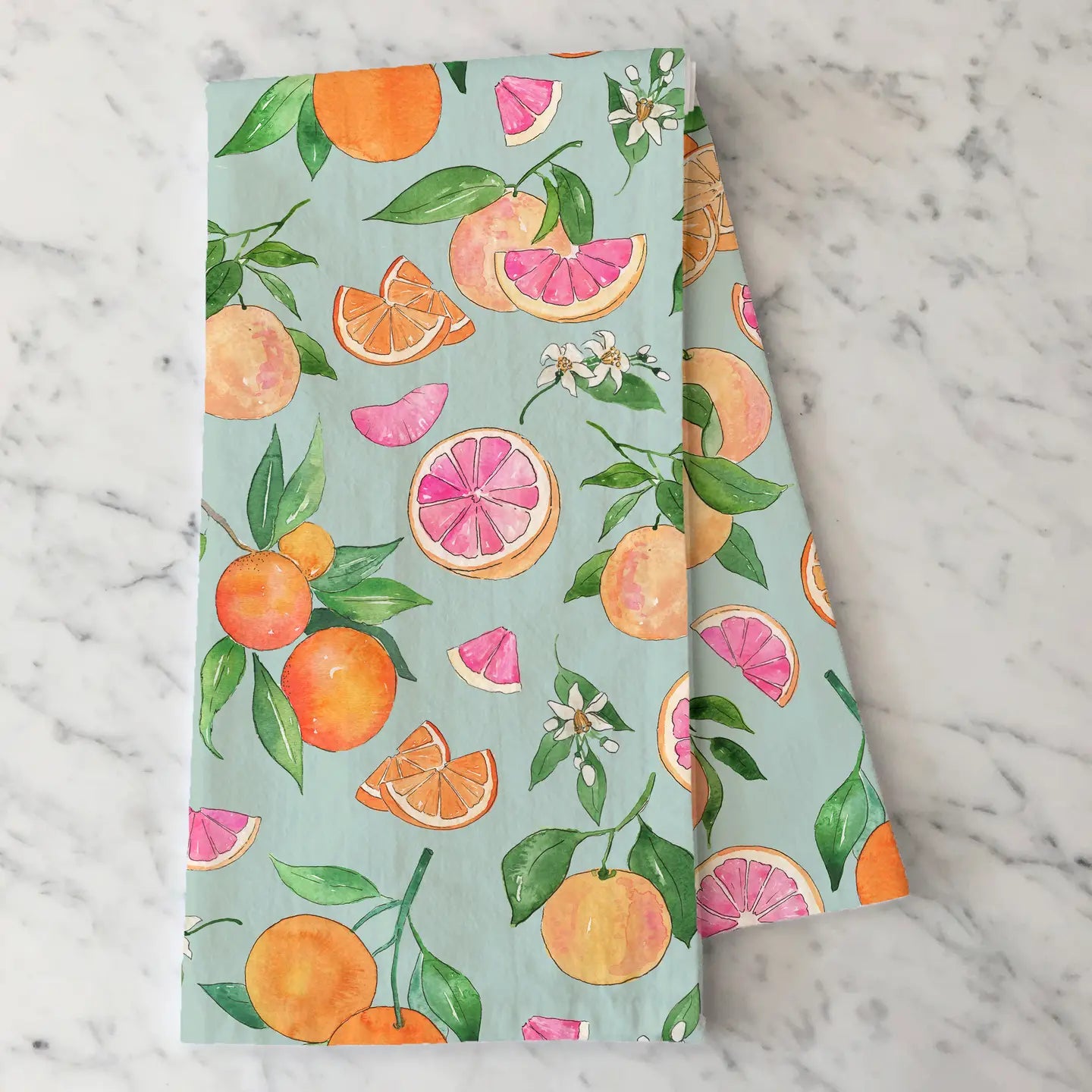 Grapefruit & Oranges Tea Towel Summer Fruit
