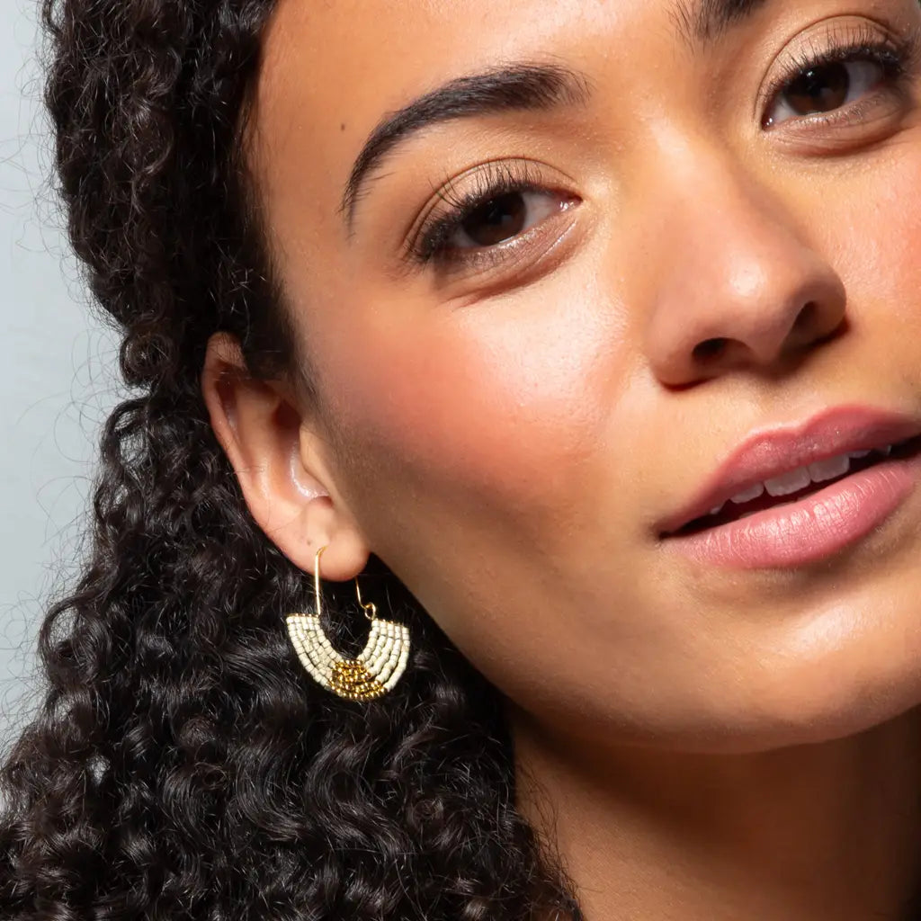 Chromacolor Miyuki U-Hoop Earring - Blush/Gold