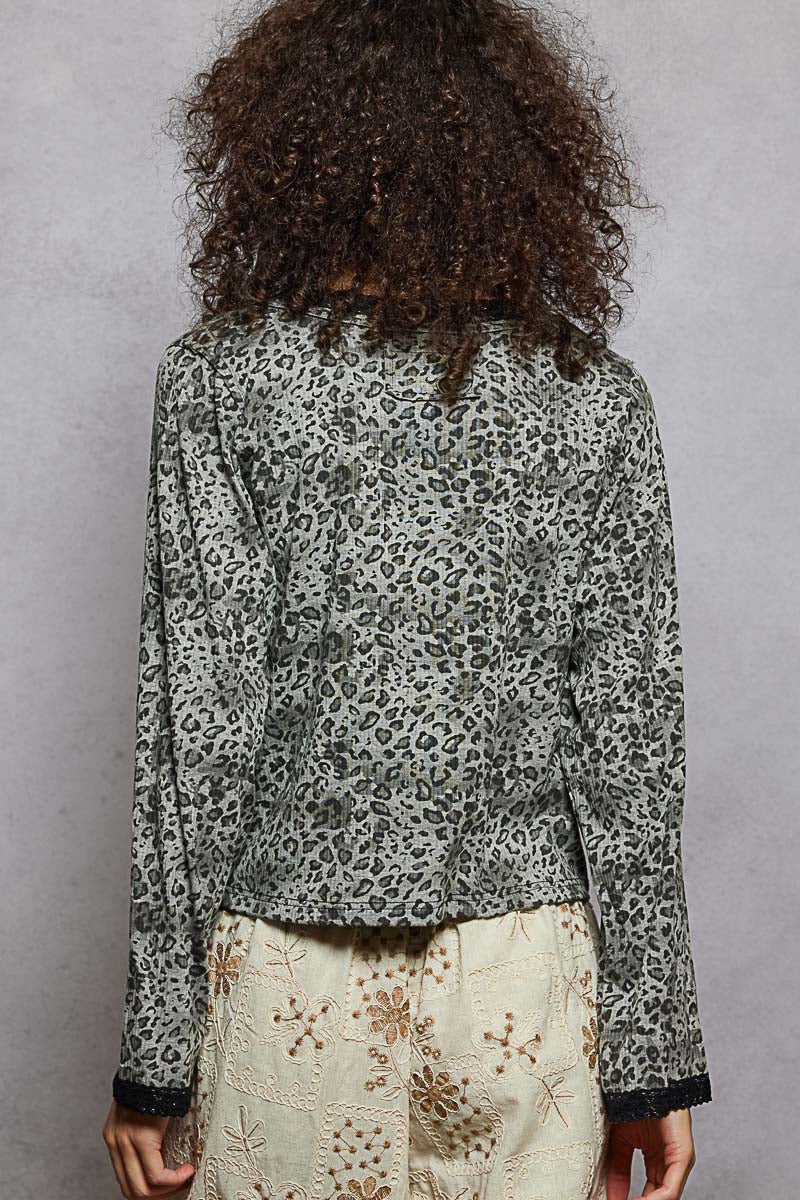 Leona Round Neck Top-Leopard