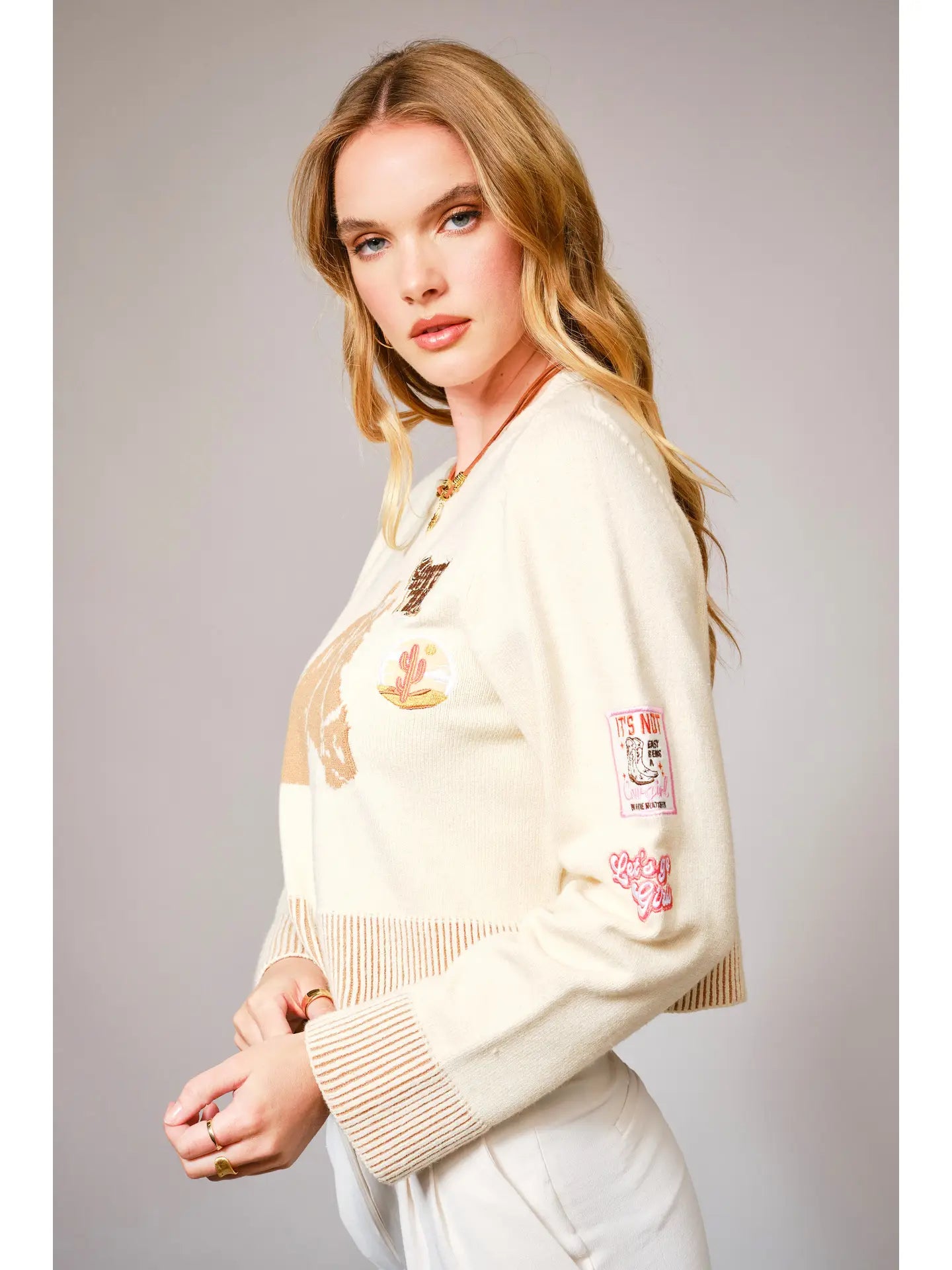 Horse Graphic Western Patch Sweater