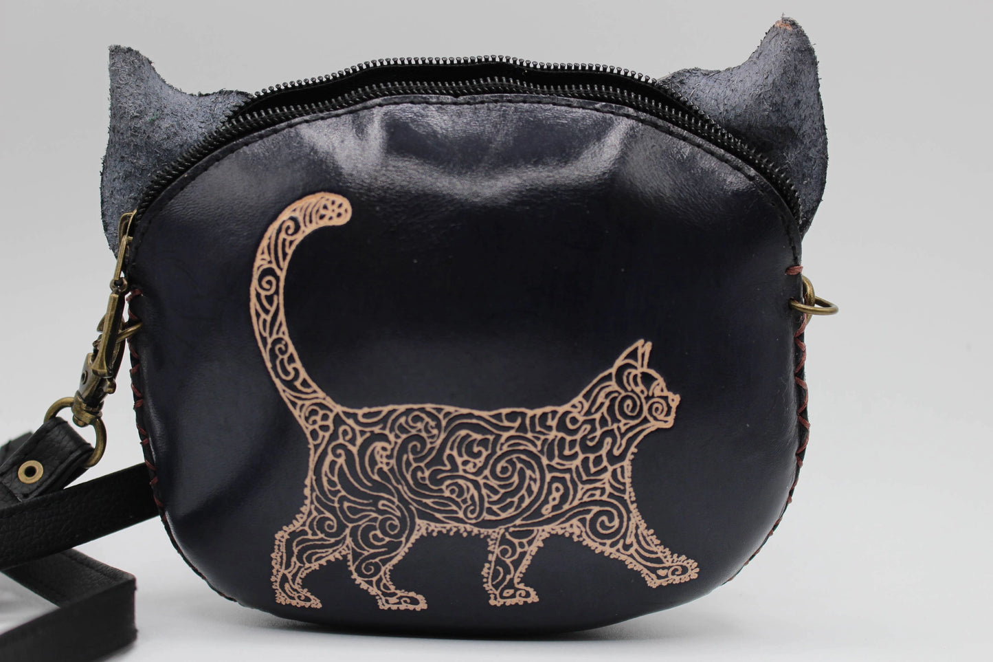 Sugar Skull Black Cat Little Purse Crossbody