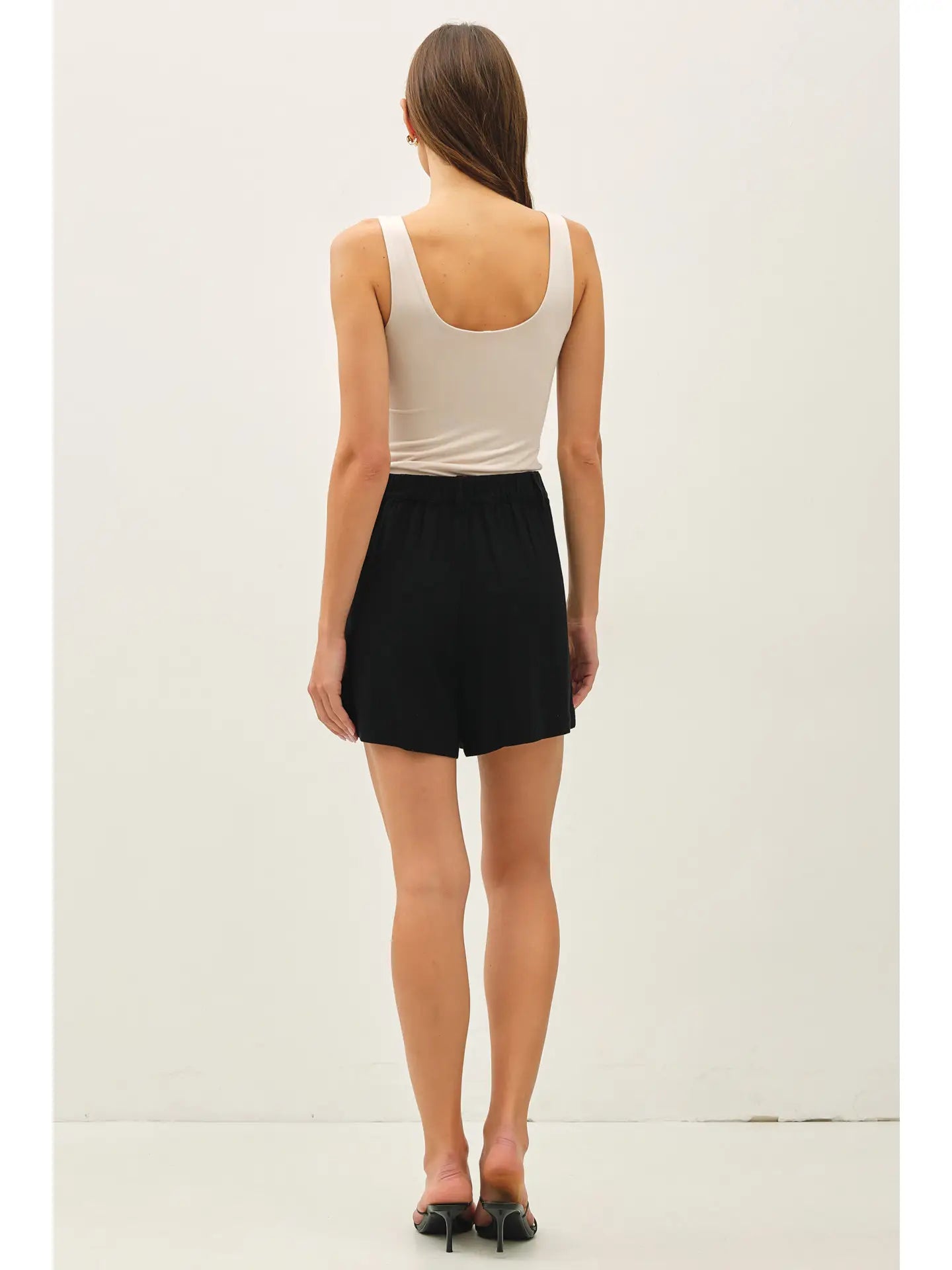 Basic Scoop Neck Tank-Ecru