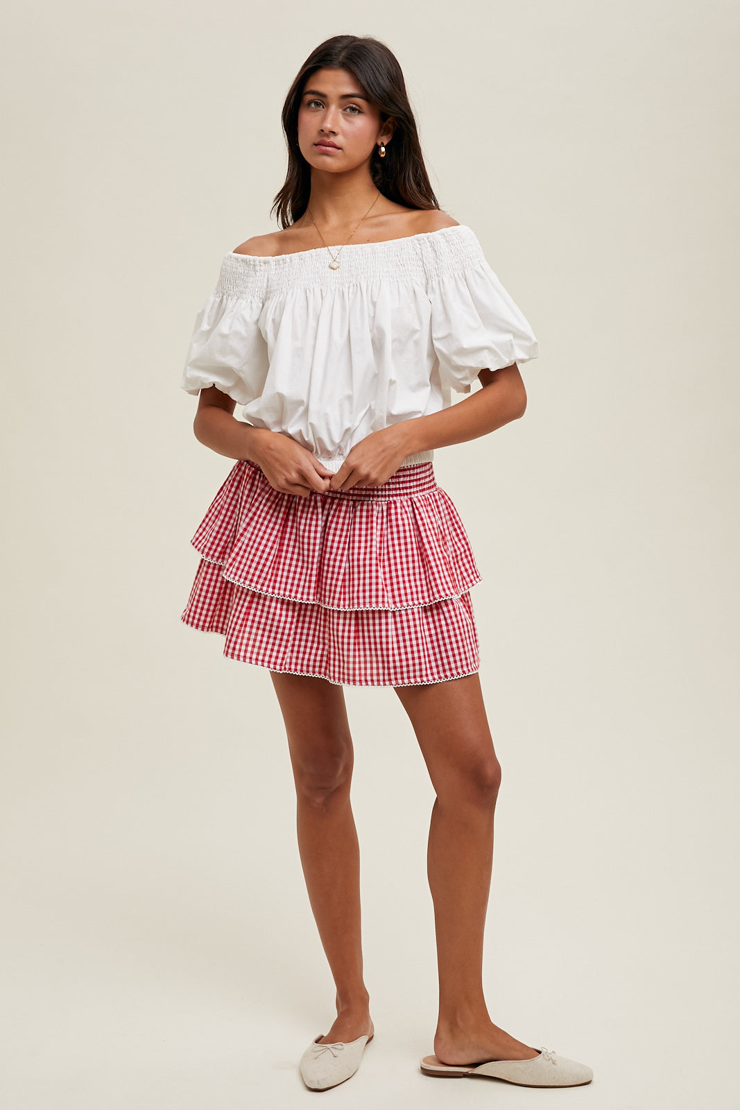Harper OFF-THE-SHOULDER BLOUSE-White