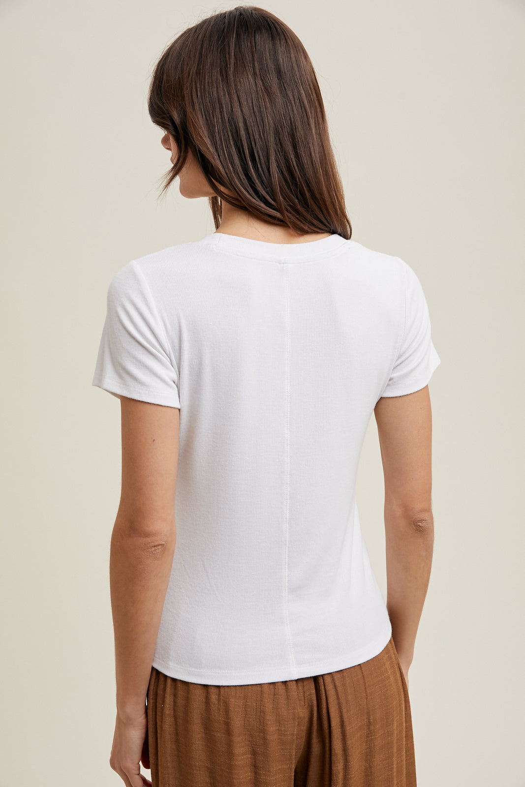 Remi BASIC SCOOP NECK KNIT TOP-Off White