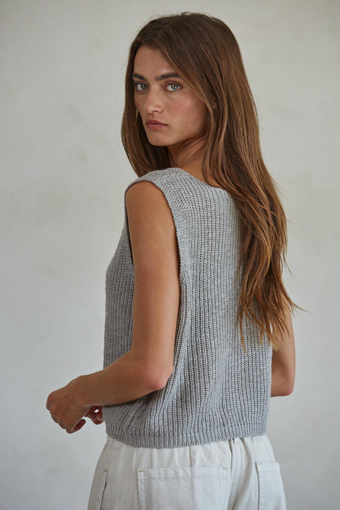 Allende Vest Top-Heather Gray