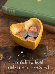 Wooden Heart Surprise Candle - Folk Flower