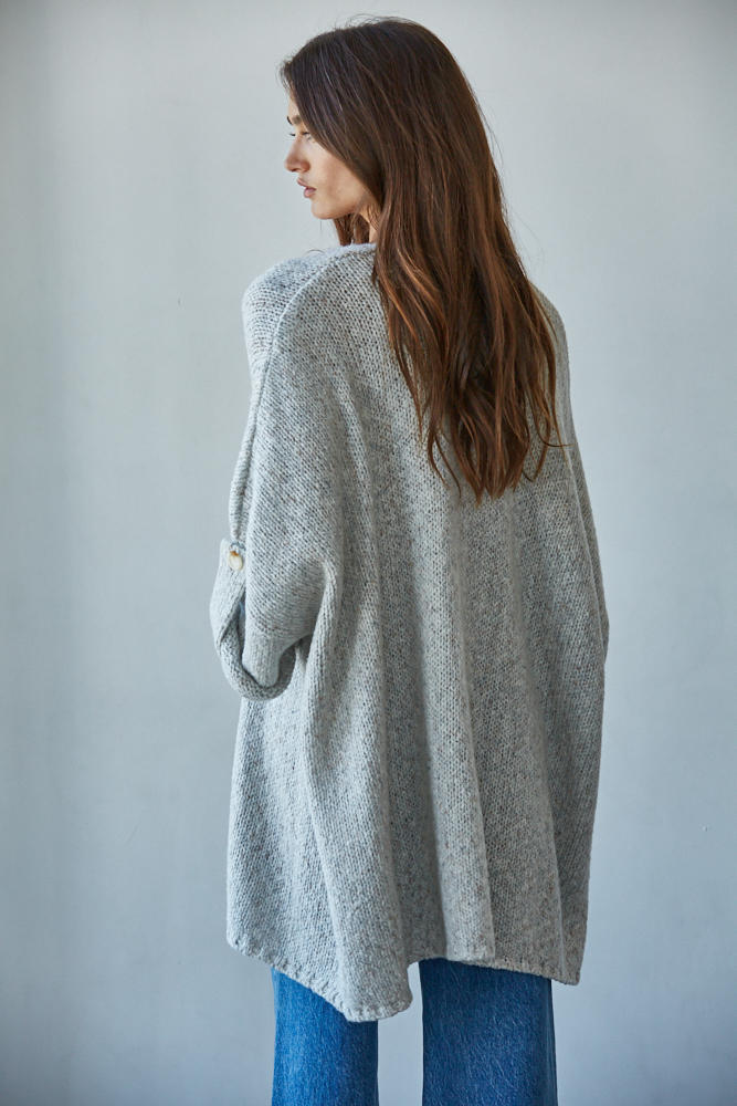 Robin Open Front Cardigan-Light Heather Gray
