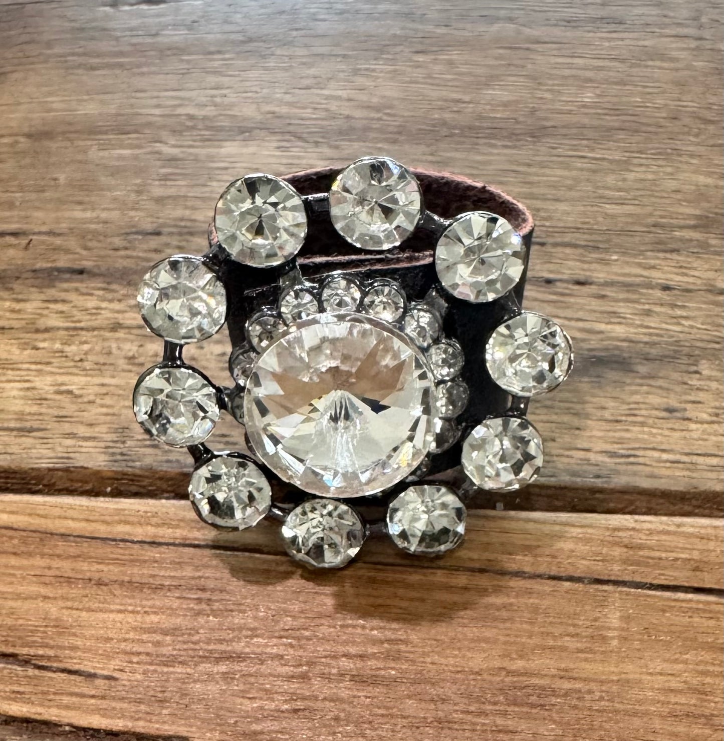 A Rare Bird Bling Leather Band Ring