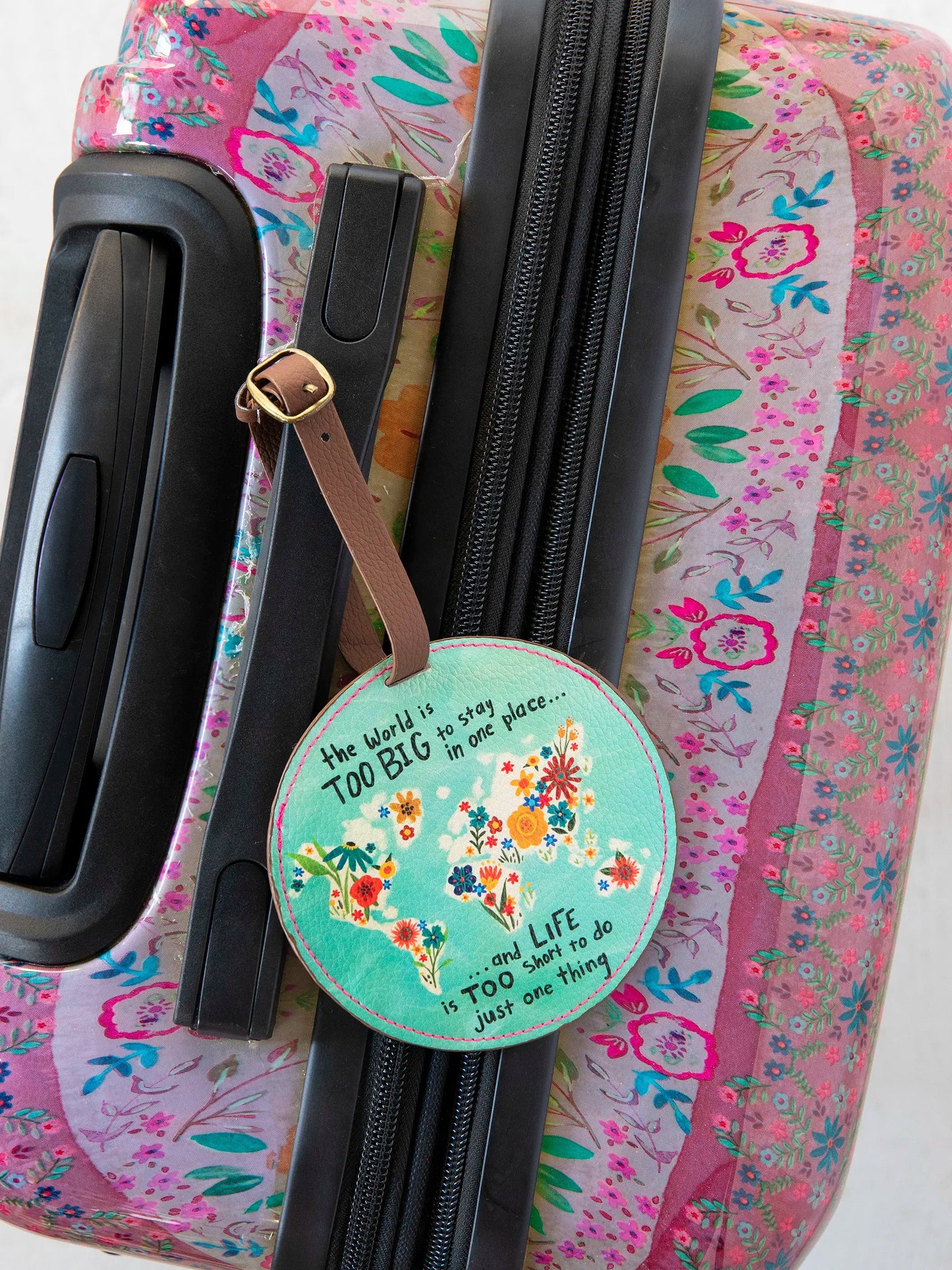Travel Happy Luggage Tag - The World Is Too Big