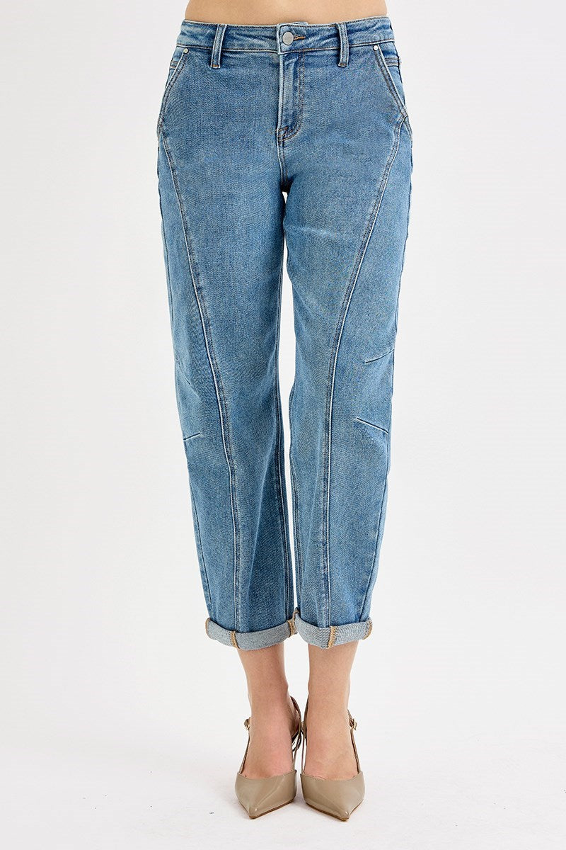 Charie SLOUCHY CROP BARREL JEANS-Medium