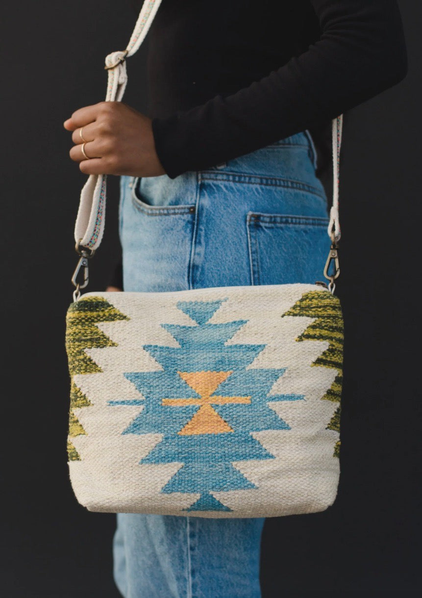 Tribal Handbag-Green/Blue