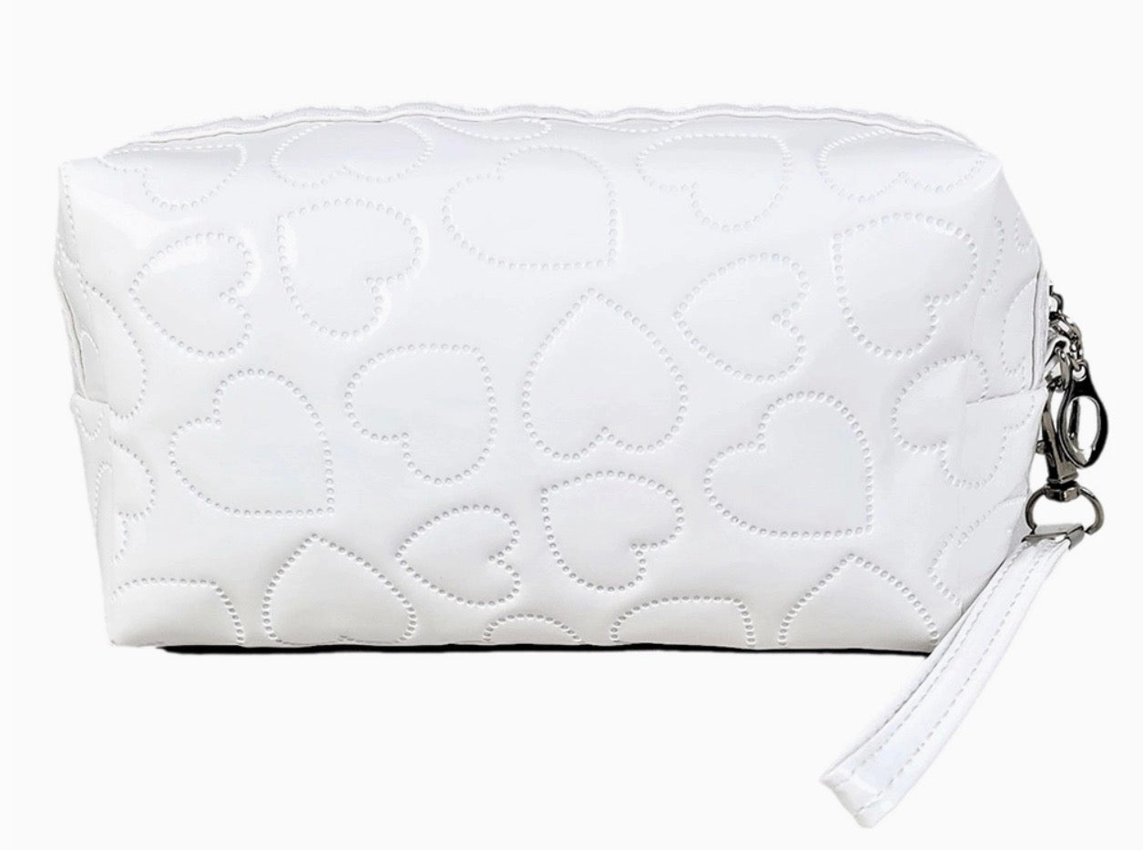 Heart Embossed Pouch w Wrist Strap