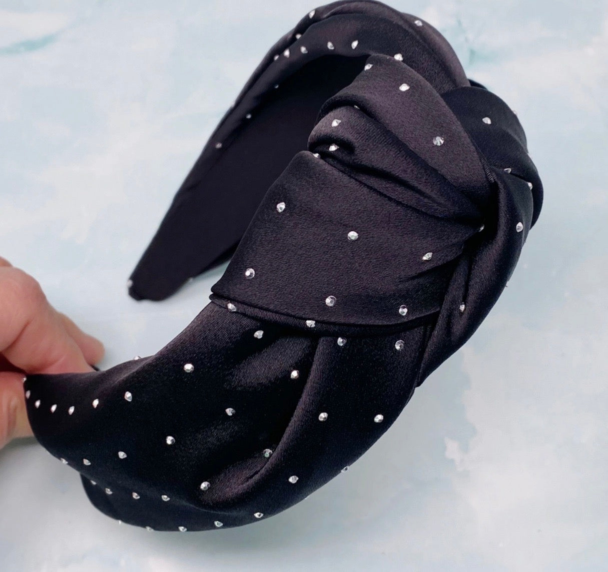 So Satin Knotted Headband-Black or White