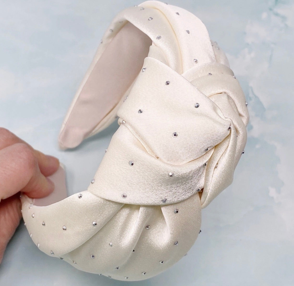 So Satin Knotted Headband-Black or White