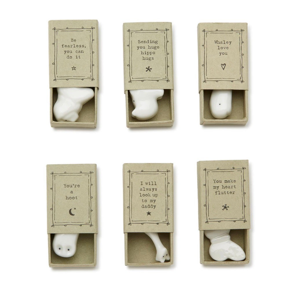 Two's Company 30 Pc Matchbox Animal in Gift Box with Saying