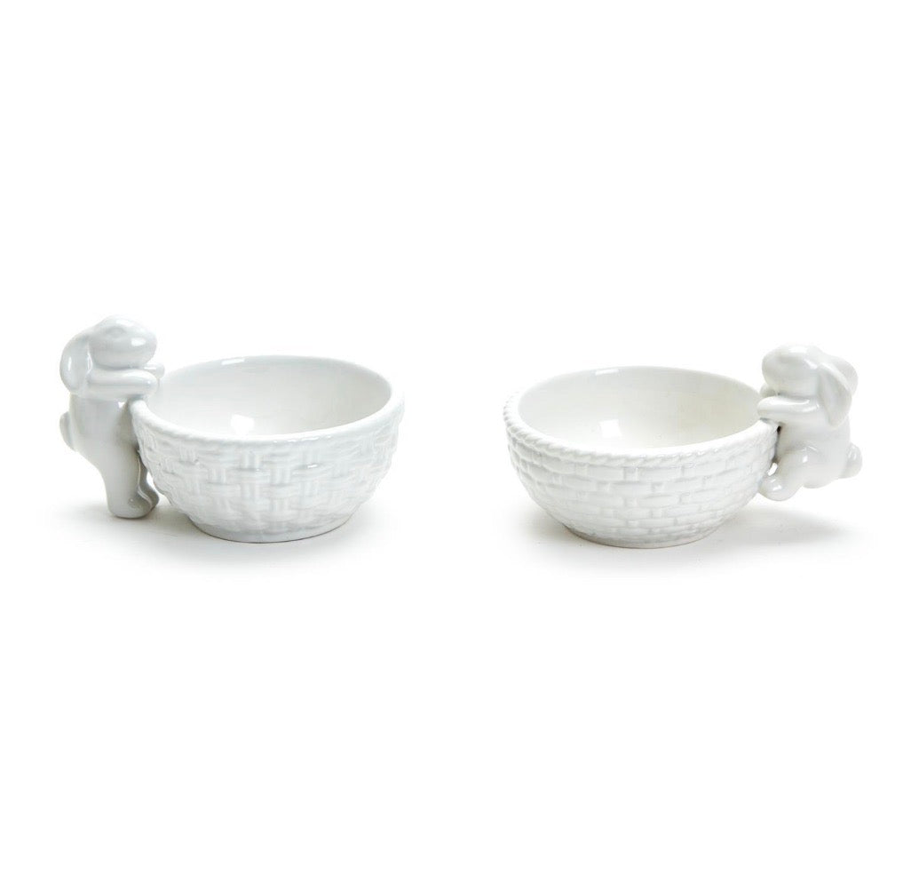 Two's Company Tiny Bunny Easter Tidbit Dish-2 designs