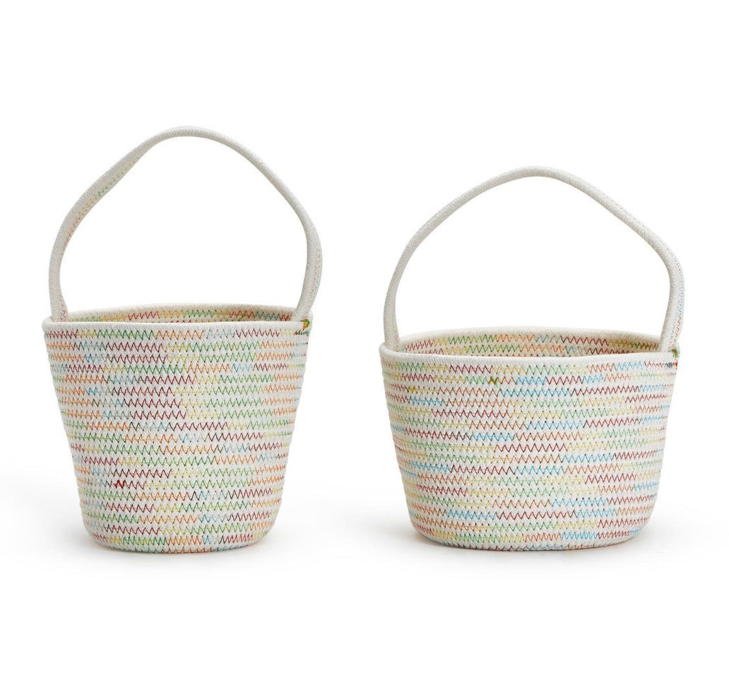 Two's Company Rainbow Basket with Handle-Large