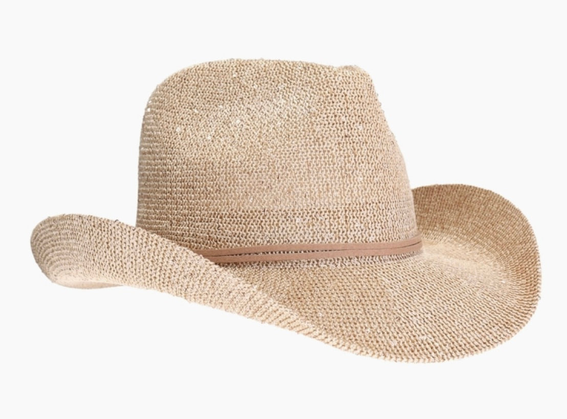 Vegas Sequin Cowboy Hat-Gold
