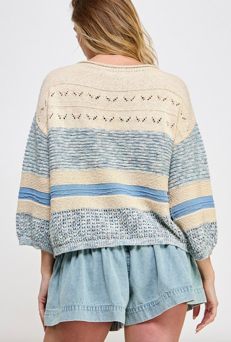 Tahoe Sweater-Natural/Blue