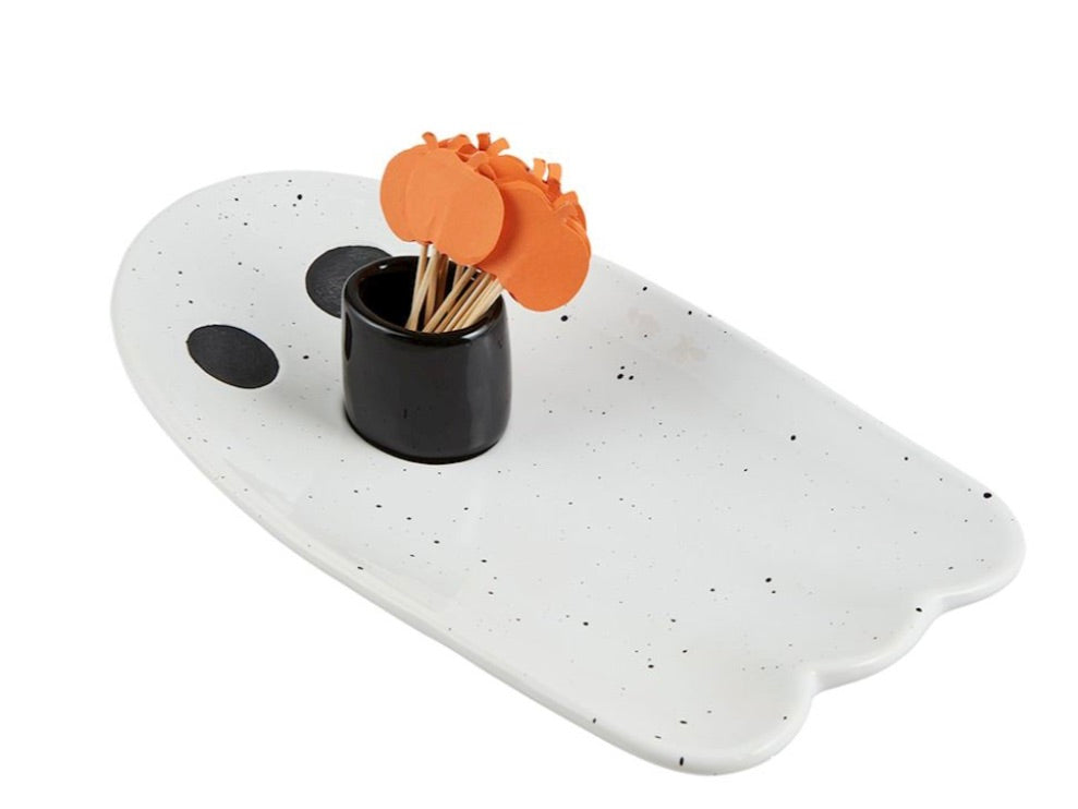 Mud Pie-GHOST HALLOWEEN TRAY TPICKS