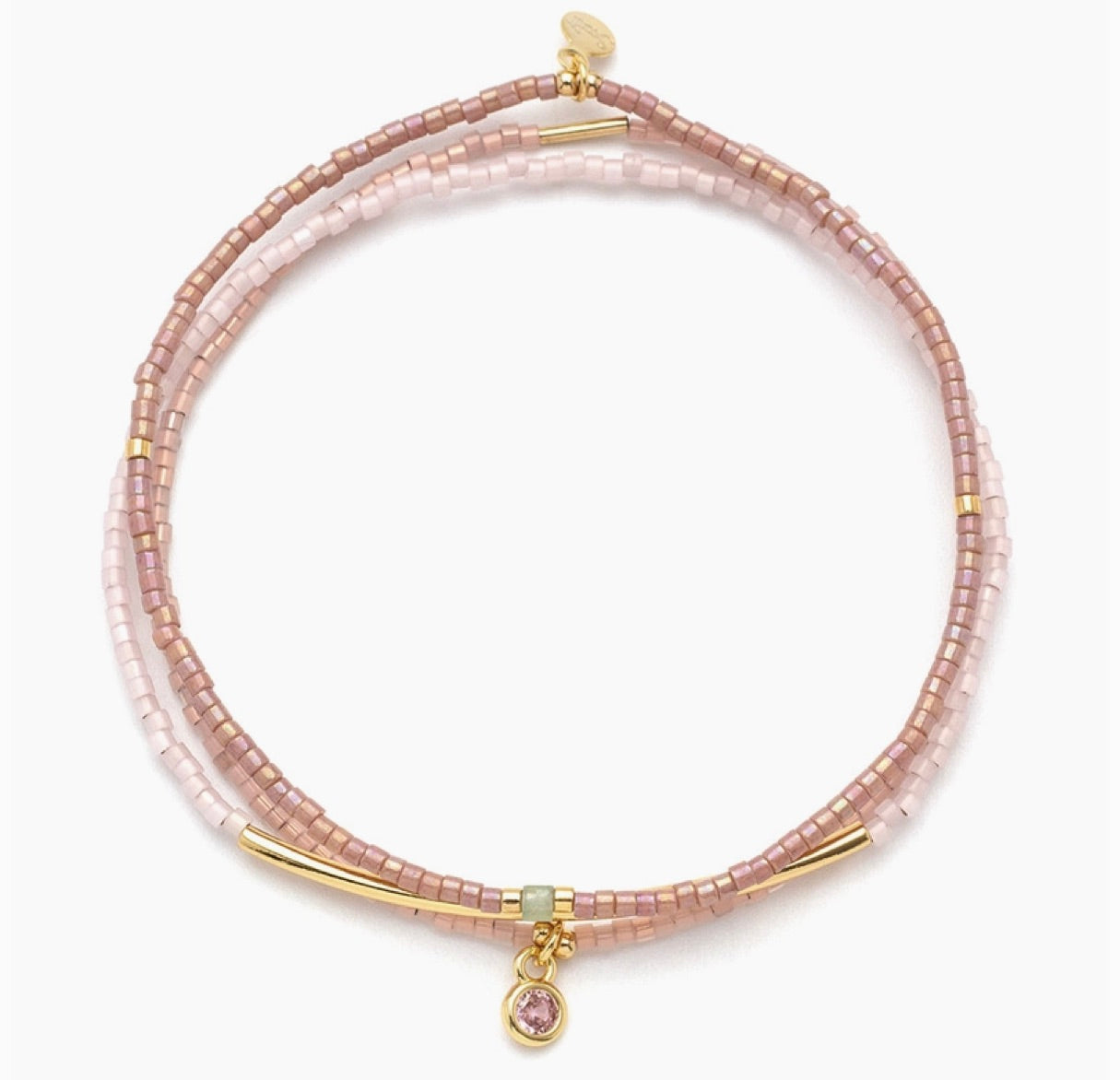 Tonal Chromacolor Miyuki Bracelet Trio - Blush/Gold