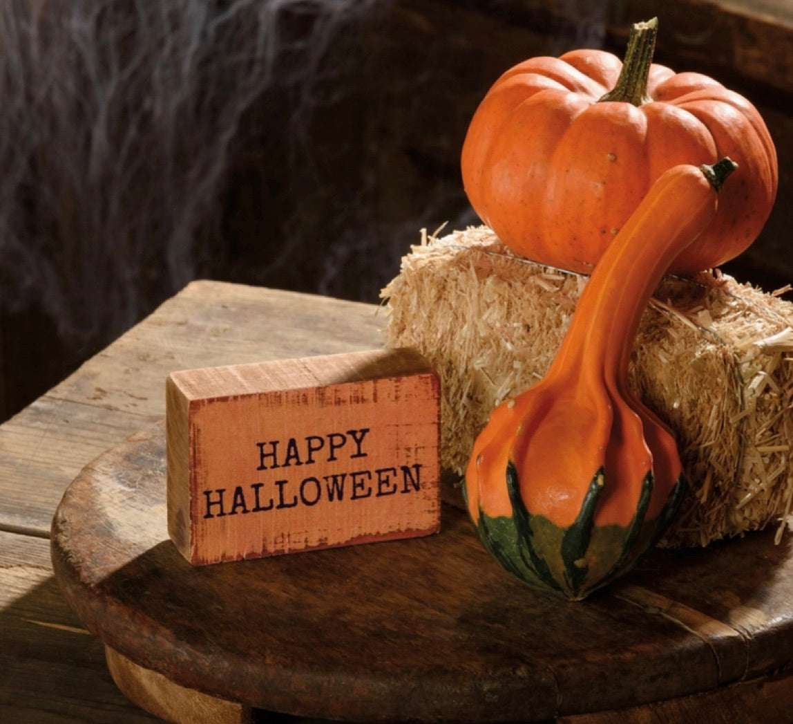 Happy Halloween Block Sign
