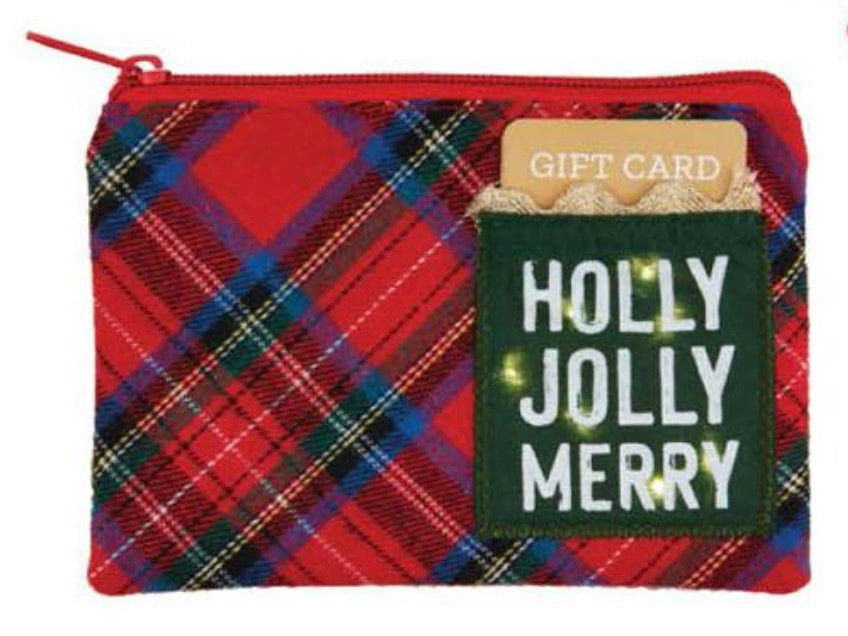 TARTAN LIGHT UP XMAS POUCH