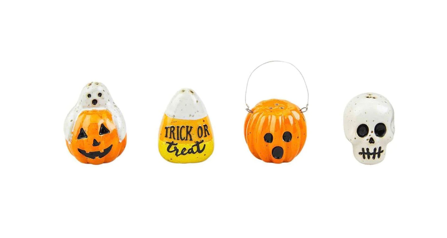 Mud Pie Assorted Halloween Salt & Pepper Shakers-Skull