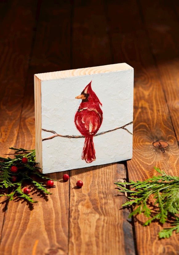 CARDINAL WOOD PLAQUE